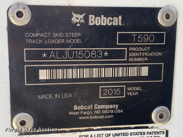 image for item MM9731 2015 Bobcat T590  tracked skid steer loader