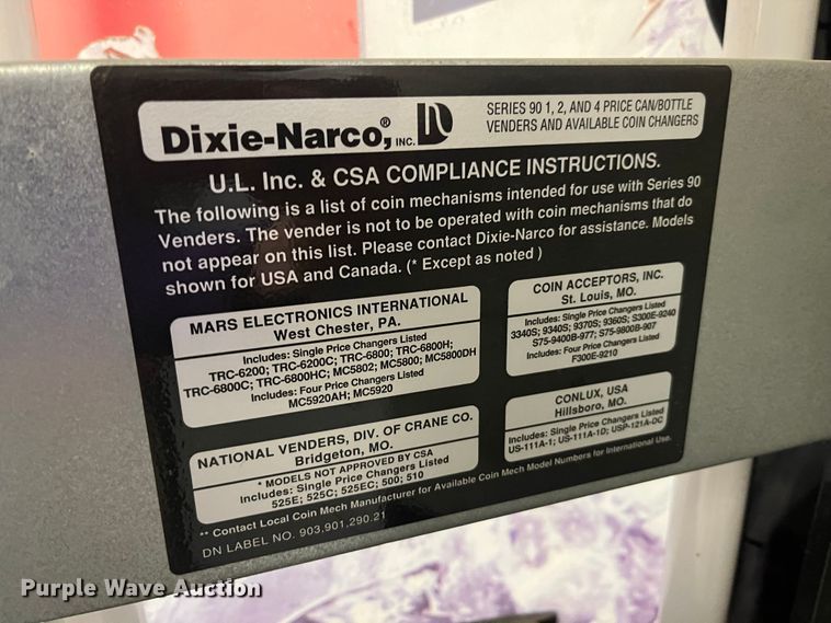 image for item MW9518 Dixie-Narco DNCB276MC/162-6PE2369  vending machine