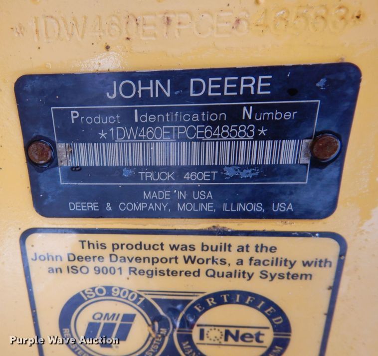 image for item AF9272 2012 John Deere 460E  haul truck