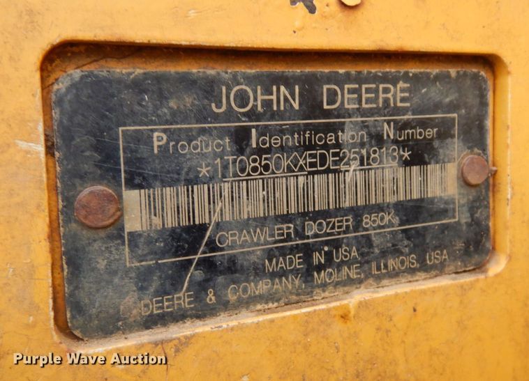 image for item AF9274 2013 John Deere 850K WLT  dozer