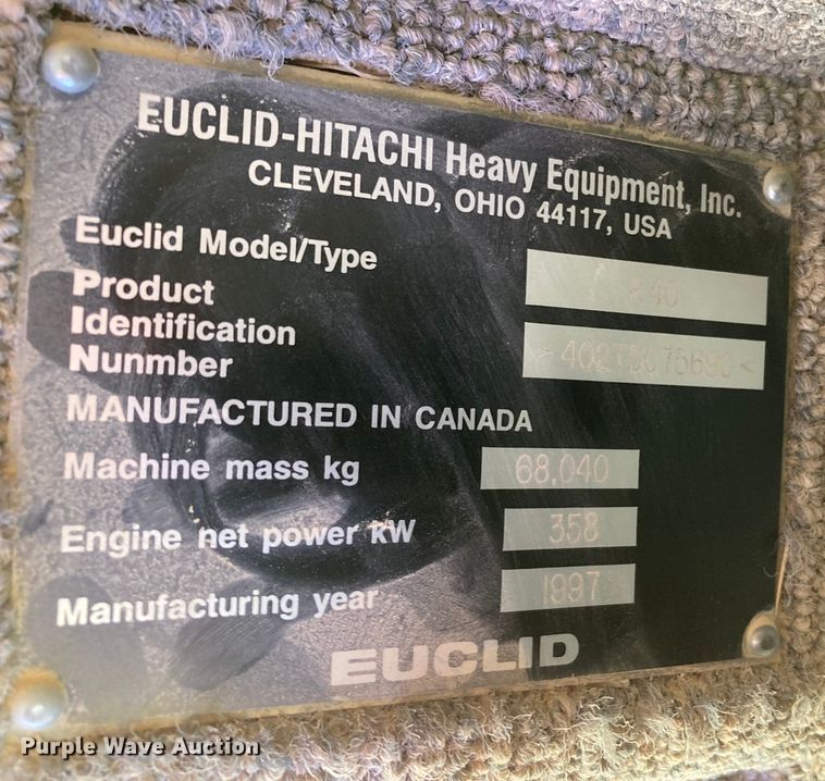 image for item DJ6159 1997 Euclid R40  haul truck