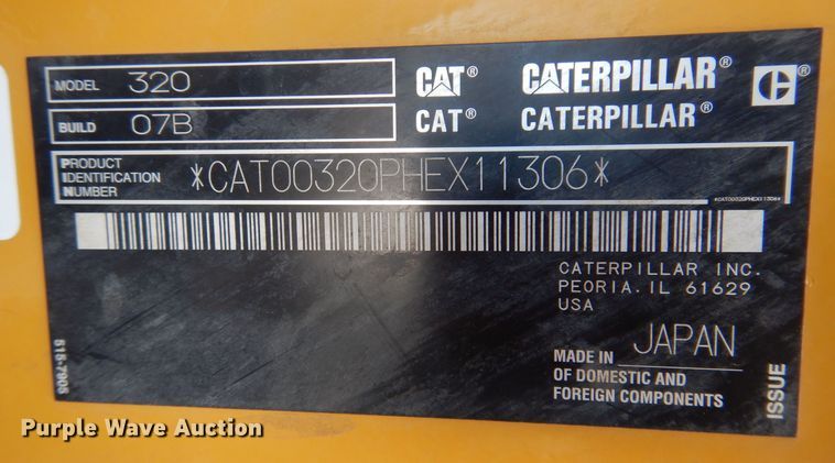 image for item DK5151 2019 Caterpillar 320  excavator