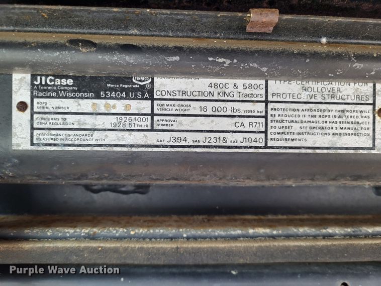 image for item DO3571 1979 Case 580C  backhoe