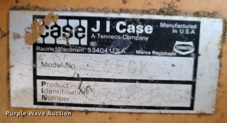 image for item DO3572 1987 Case 580K  backhoe