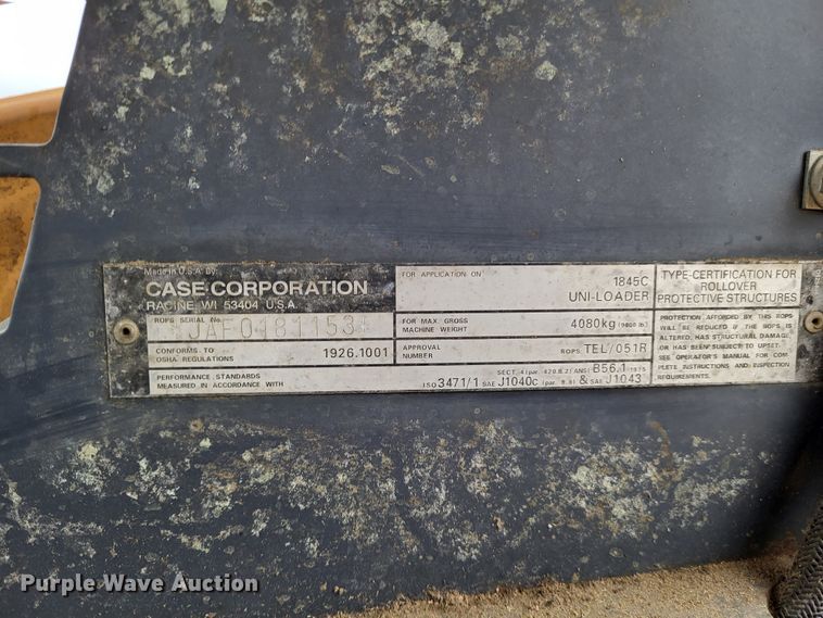 image for item DO3574 1995 Case 1845C  skid steer loader