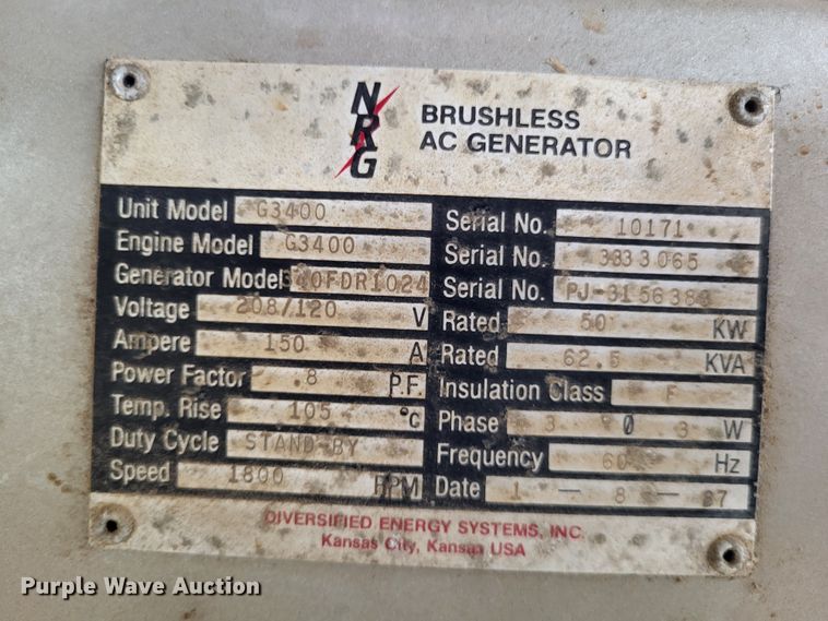 image for item DO3580 NRG G3400  generator