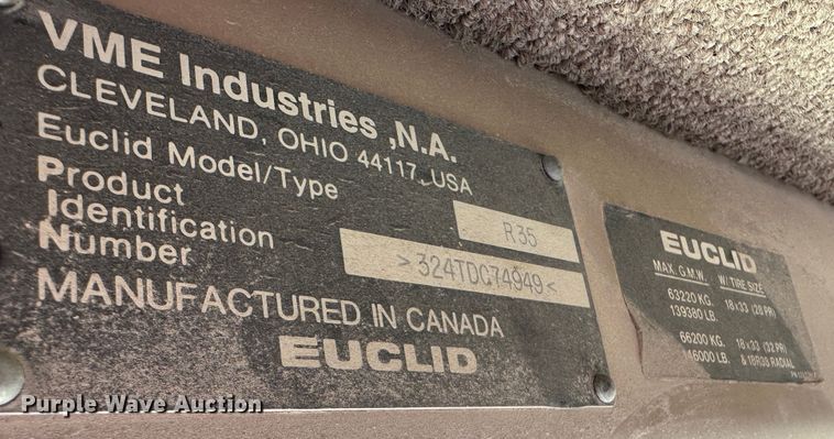 image for item DR7492 1994 Euclid R35  haul truck