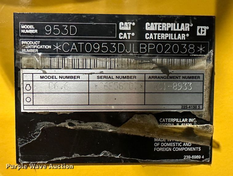 image for item DR7501 2016 Caterpillar 953D  track loader