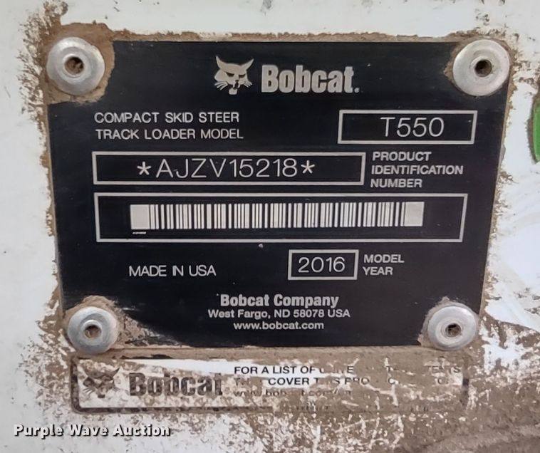 image for item DR8187 2016 Bobcat T550  tracked skid steer loader