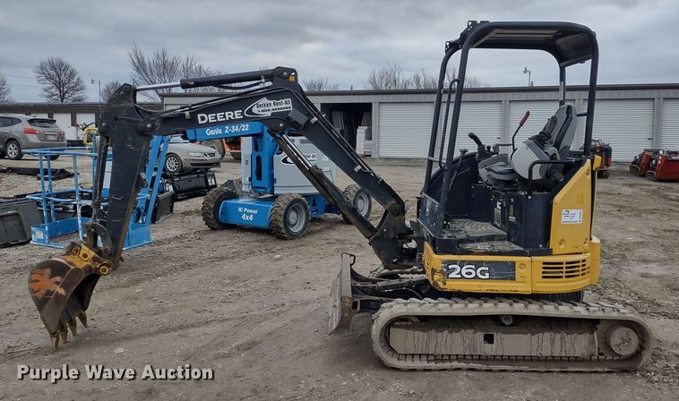image for item DR8207 2016 John Deere 26G  mini excavator