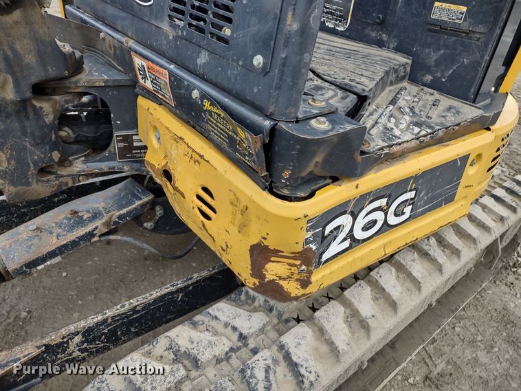 image for item DR8207 2016 John Deere 26G  mini excavator