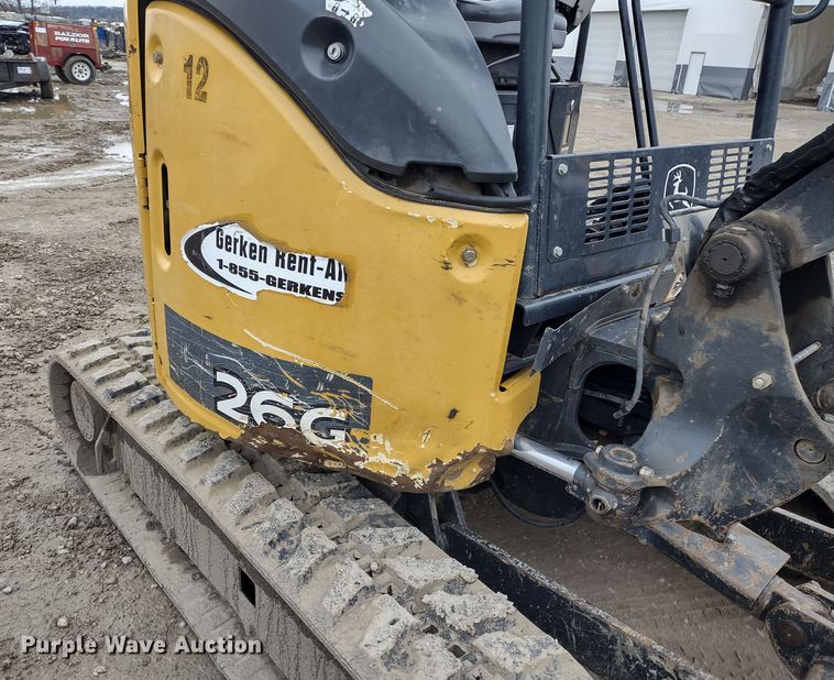 image for item DR8207 2016 John Deere 26G  mini excavator