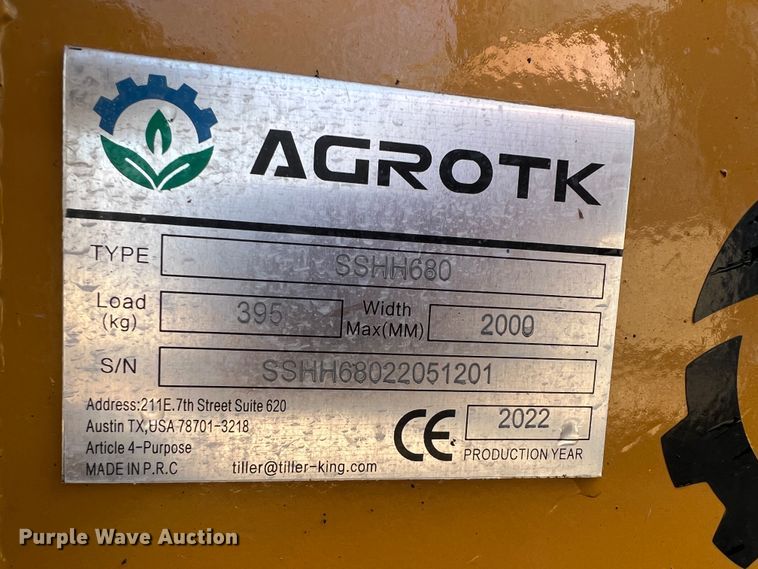 image for item ID9437 Agrotk 680  skid steer breaker