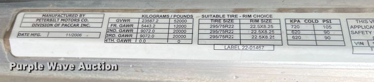 image for item ID9459 2007 Peterbilt 379  dump truck