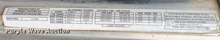 image for item ID9460 2007 Peterbilt 379  dump truck