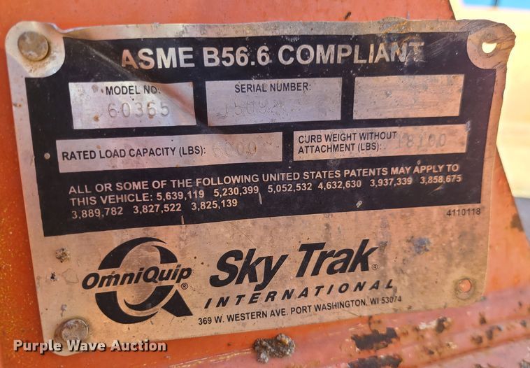 image for item JG9449 2001 SkyTrak 60365  telehandler