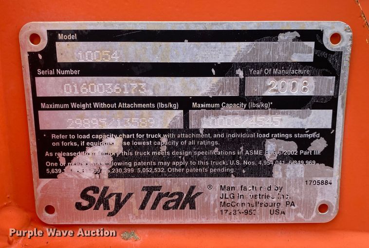 image for item JW9157 2008 JLG Industries 10054  telehandler