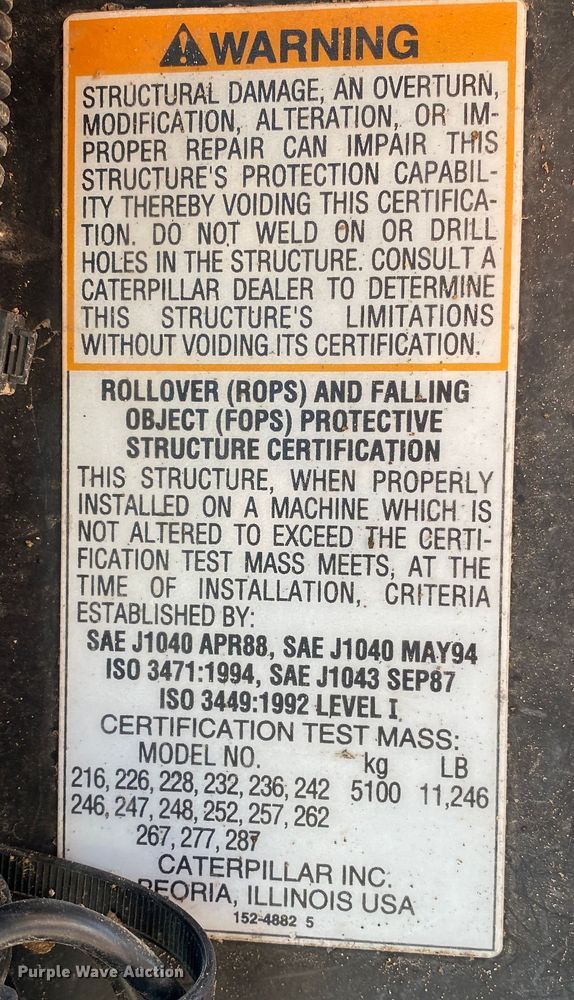 image for item JW9170 2003 Caterpillar 247  tracked skid steer loader