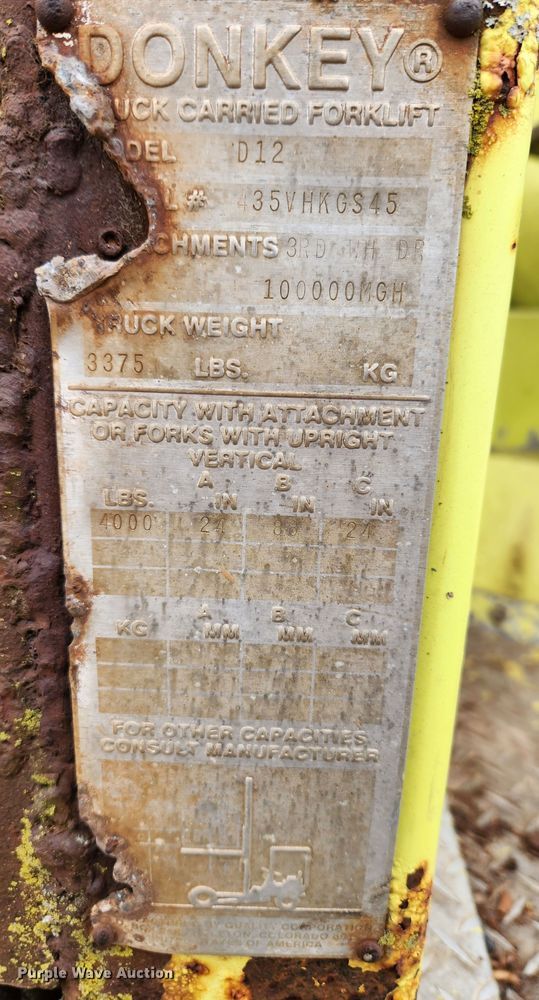 image for item KT9370 1990 International 4900  flatbed truck with forklift