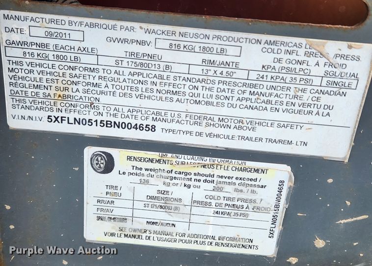 image for item KT9427 2011 Wacker Neuson LTN6L  light plant