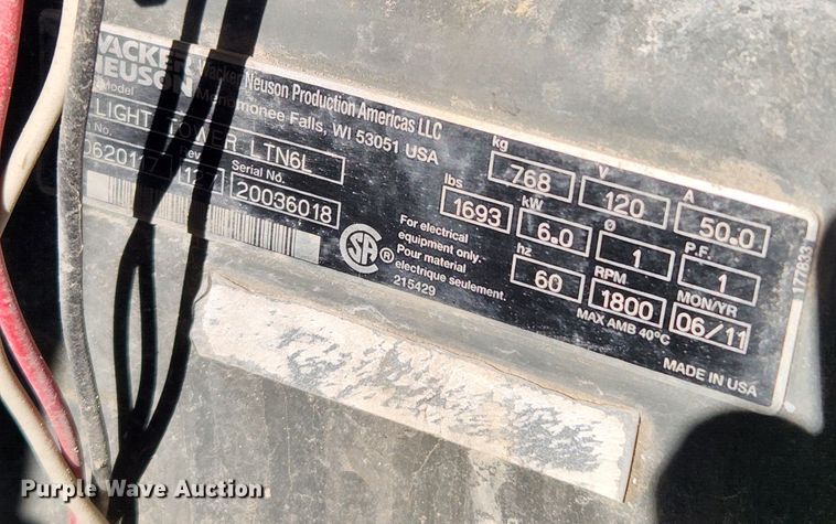 image for item KT9434 Wacker Neuson LTN6L  light plant