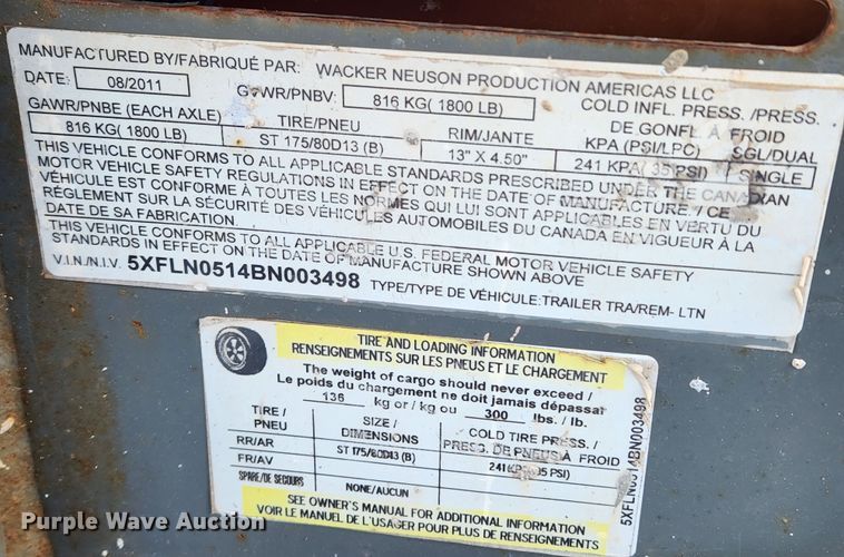 image for item KT9438 2011 Wacker Neuson LTN6L  light plant