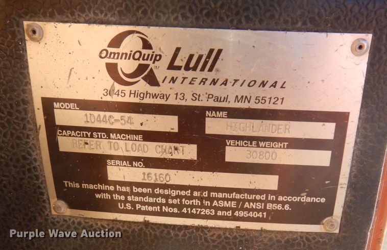 image for item KU9743 2002 Lull 1044C-54  telehandler