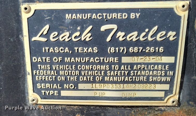 image for item LG9508 2005 International 9400i  dump truck with trailer