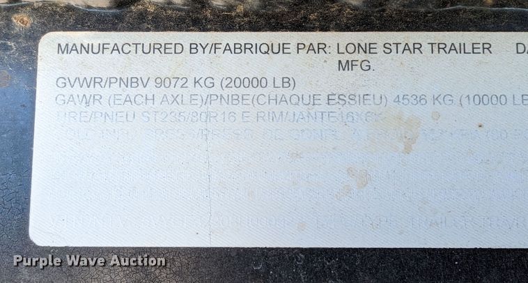 image for item LP9207 2008 Lone Star  equipment trailer