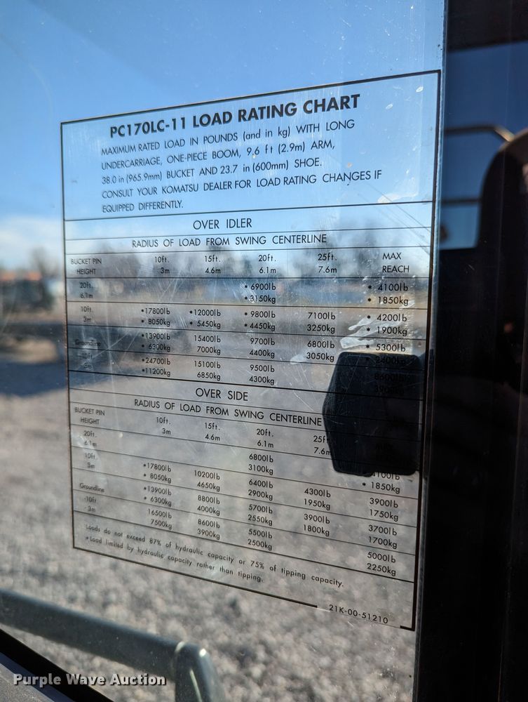 image for item LP9208 2018 Komatsu PC170LC-11  excavator