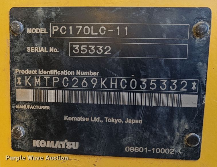 image for item LP9208 2018 Komatsu PC170LC-11  excavator