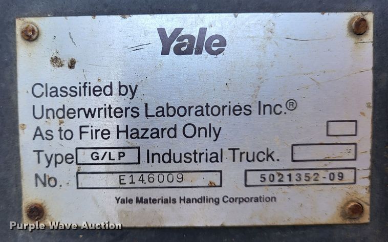 image for item LR9173 2003 Yale GTP050RGNUAE084  forklift