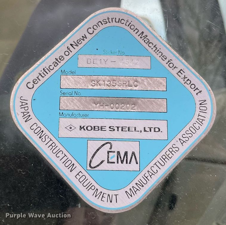 image for item MA9913 1999 Kobelco SK135SRLC  excavator