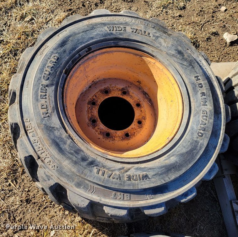 image for item MC9537 (4) 33x15.5-16.5 skid steer tires and wheels