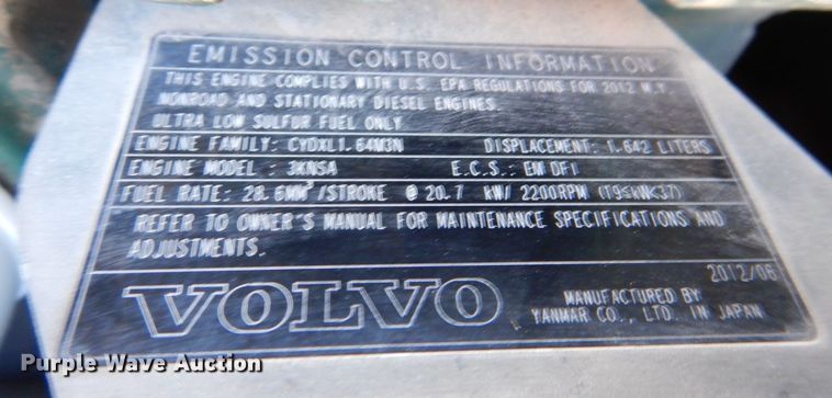 image for item MC9797 2012 Volvo ECR38  mini excavator