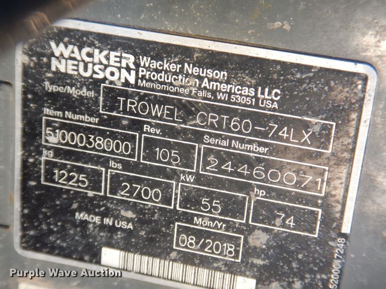 image for item MC9800 Wacker Neuson CRT60X  power trowel