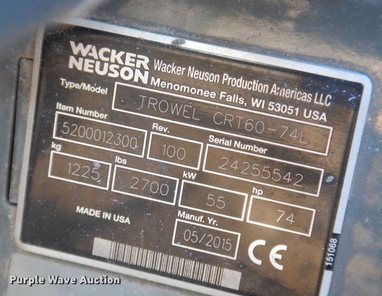 image for item MC9803 Wacker Neuson CRT60  power trowel