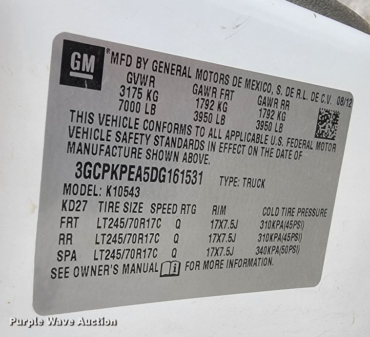 image for item ME9748 2013 Chevrolet Silverado 1500  pickup truck