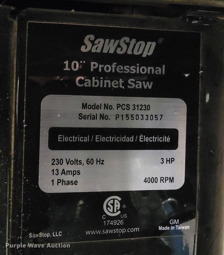 image for item ME9757 SawStop PCS 31230  table saw