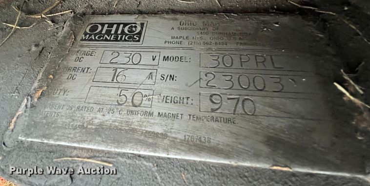 image for item MM9141 Ohio Magnetics 30PRL  magnet