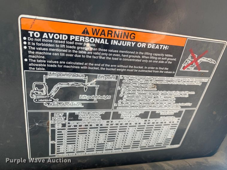 image for item MM9737 2014 Kubota KX91-3S2  mini excavator
