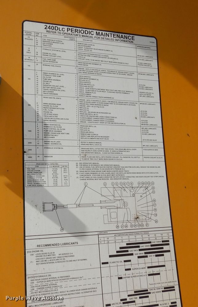image for item DK7601 2011 John Deere 240DLC  excavator
