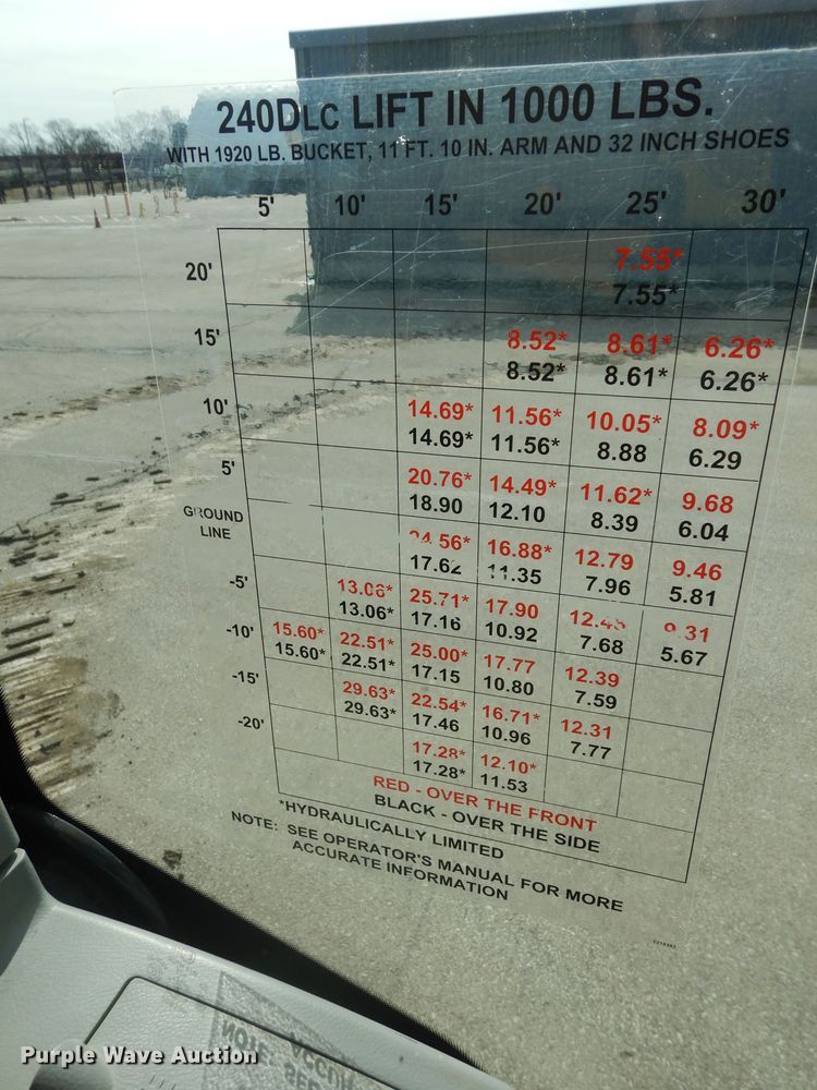 image for item DK7601 2011 John Deere 240DLC  excavator