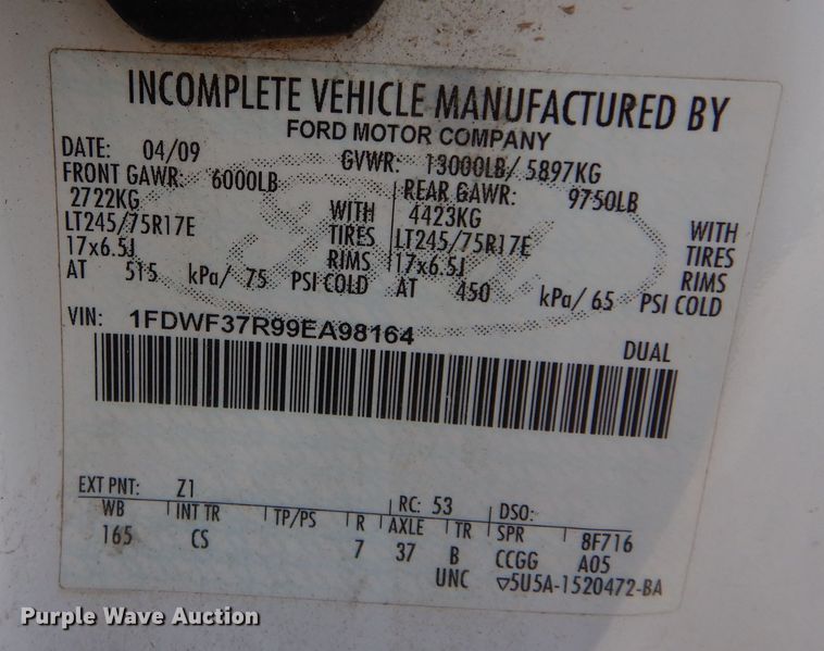 image for item DK7624 2009 Ford F350 Super Duty XL  dump bed pickup truck