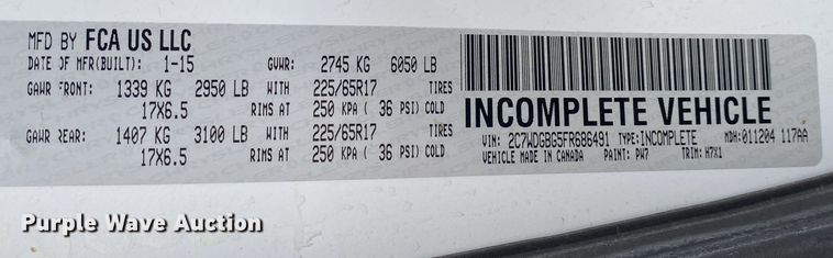 image for item DN8209 2015 Dodge Grand Caravan  handicap accessible van