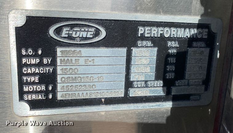 image for item DN8231 1995 Emergency One  pumper fire truck