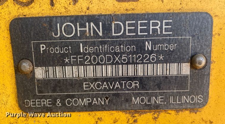 image for item DN8237 2008 John Deere 200DLC  excavator