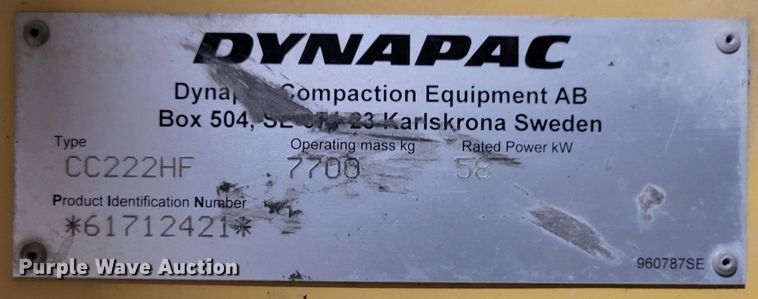 image for item DO3585 Dynapac CC222HF  double drum vibratory roller