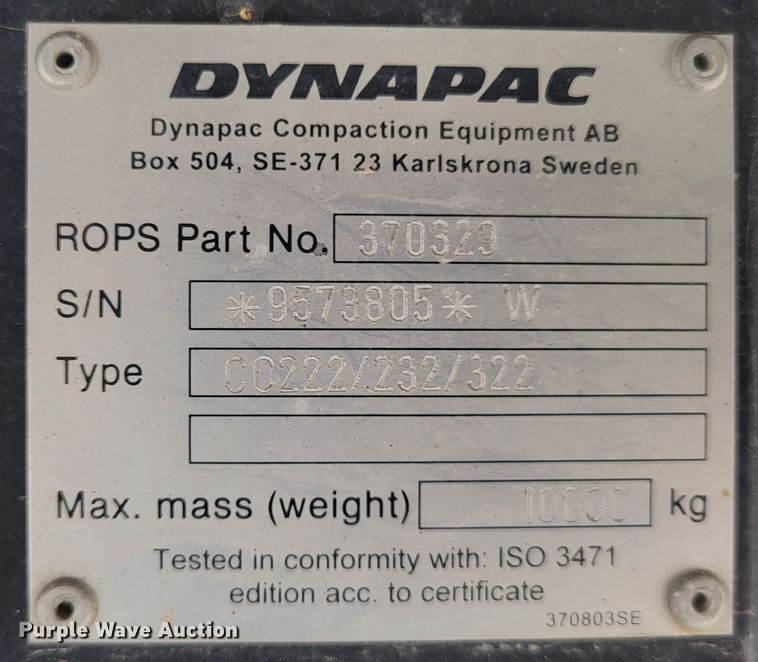 image for item DO3585 Dynapac CC222HF  double drum vibratory roller