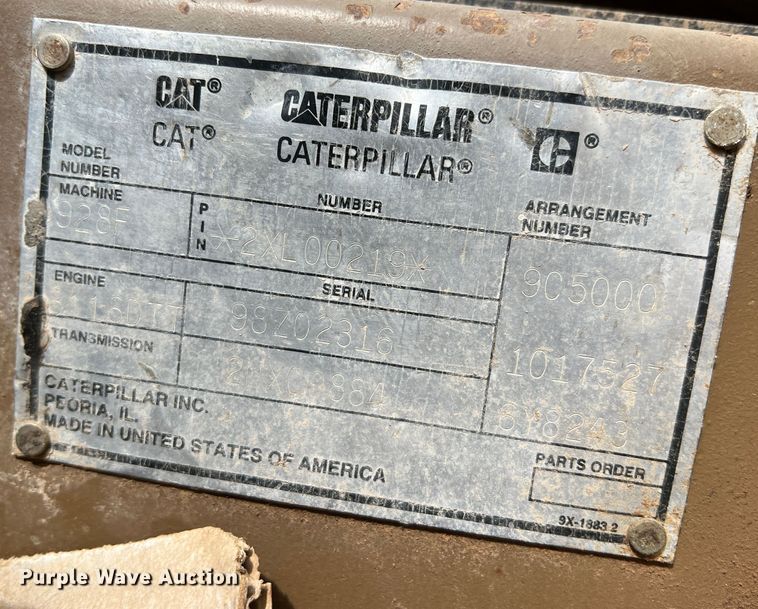 image for item DP0022 1993 Caterpillar 928F  wheel loader